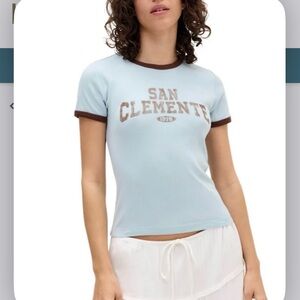BDG Urban Outfitters San Clemente Ringer Graphic T-Shirt NWT Medium